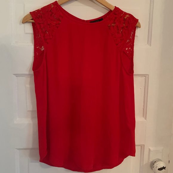 J. Crew Sleeveless Top with Lacy Shoulders - Picture 2 of 11